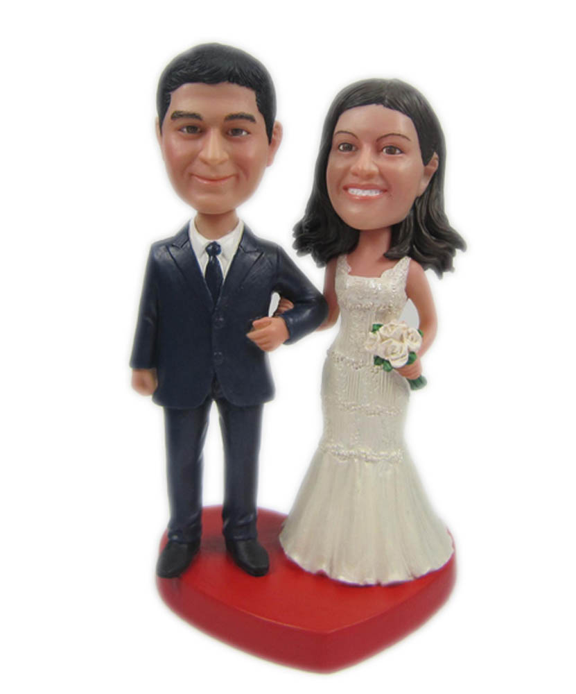 Bobblehead wedding cake topper 2188