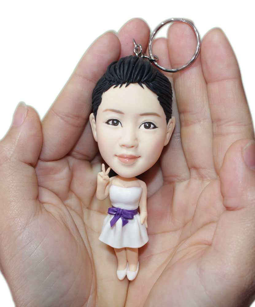 Custom Key Chain bobblehead Doll Made Look Like You 230