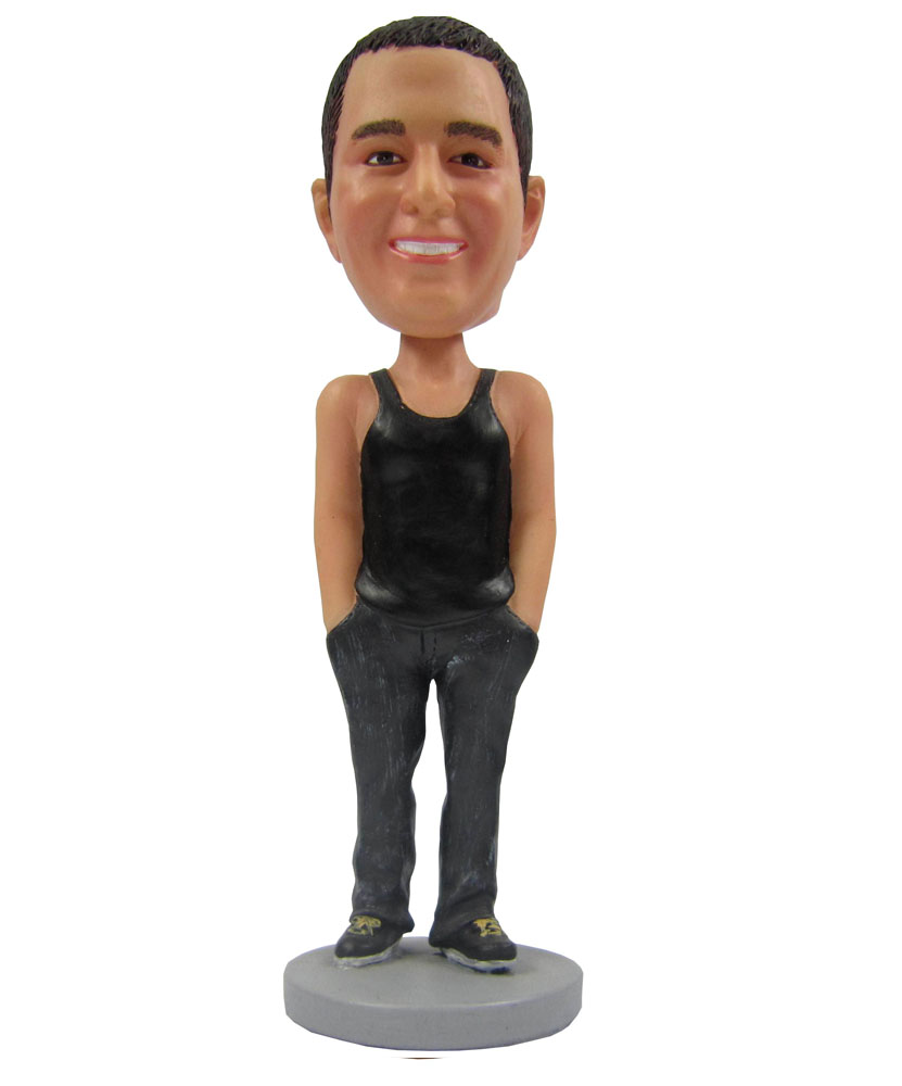 Casual male with black top bobbleheads sale B234-1