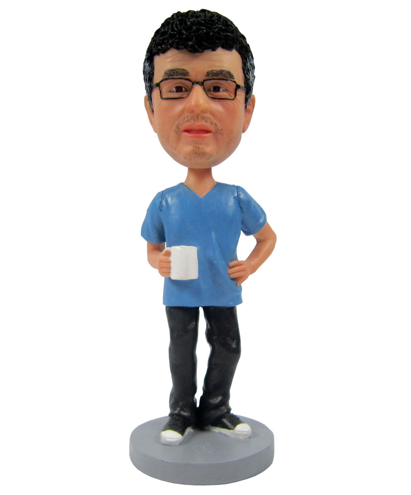 Male with blue top bobblehead dolls B237-1