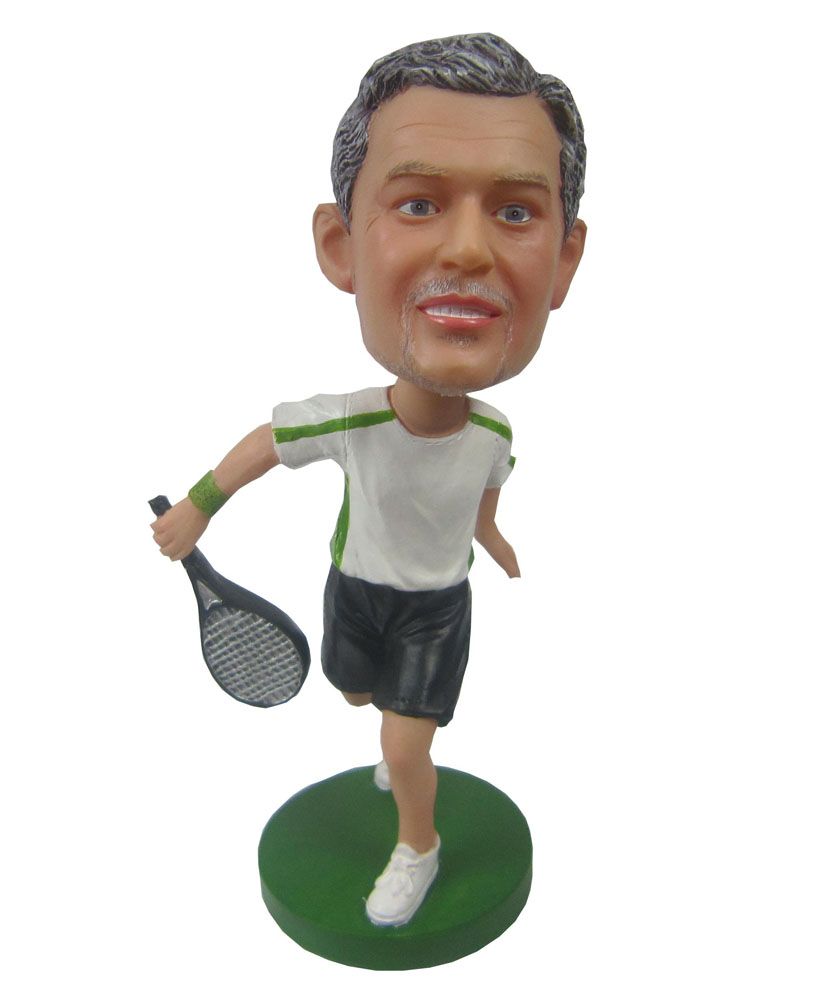 Backhanding Tennis Male Cool Bobble Heads B243