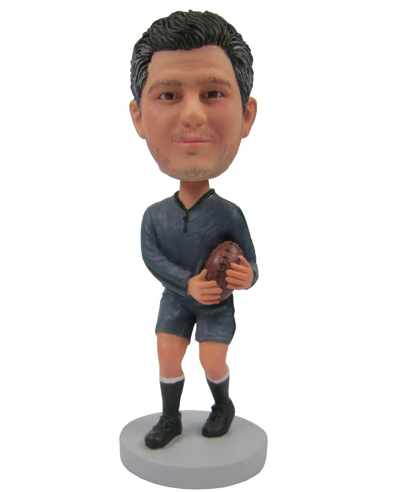 Football Player In Gray Bobblehead Customized B249