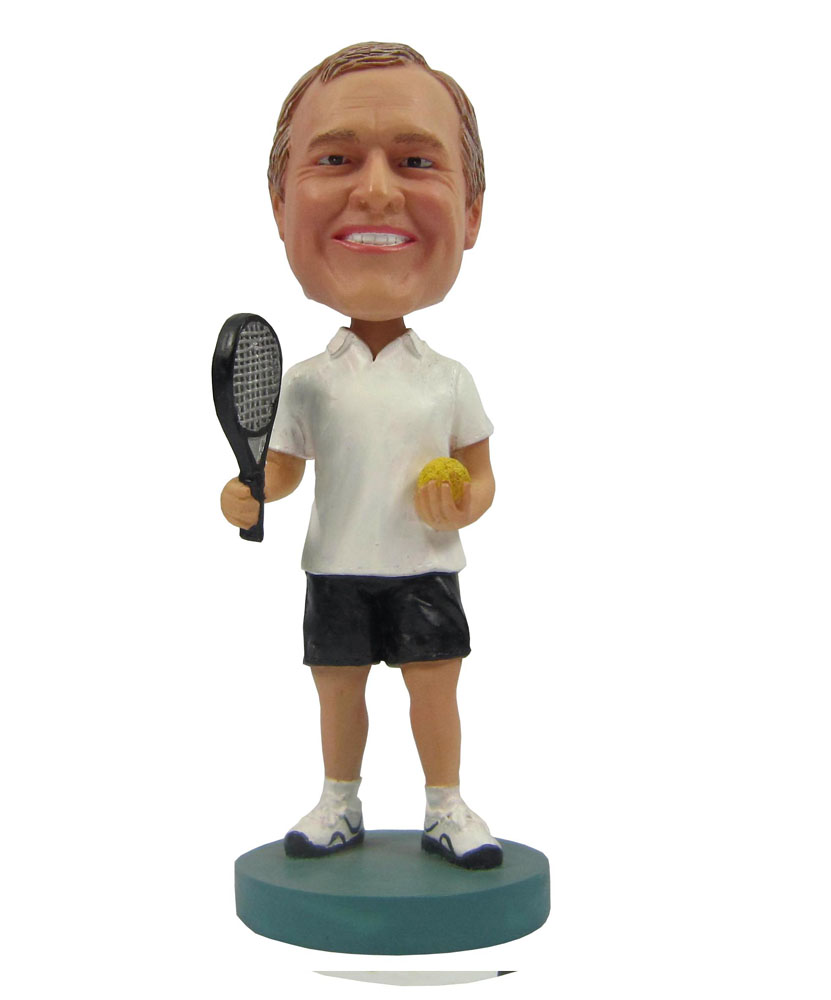 Tennis Player in White Shirt Bobble Head Body B251