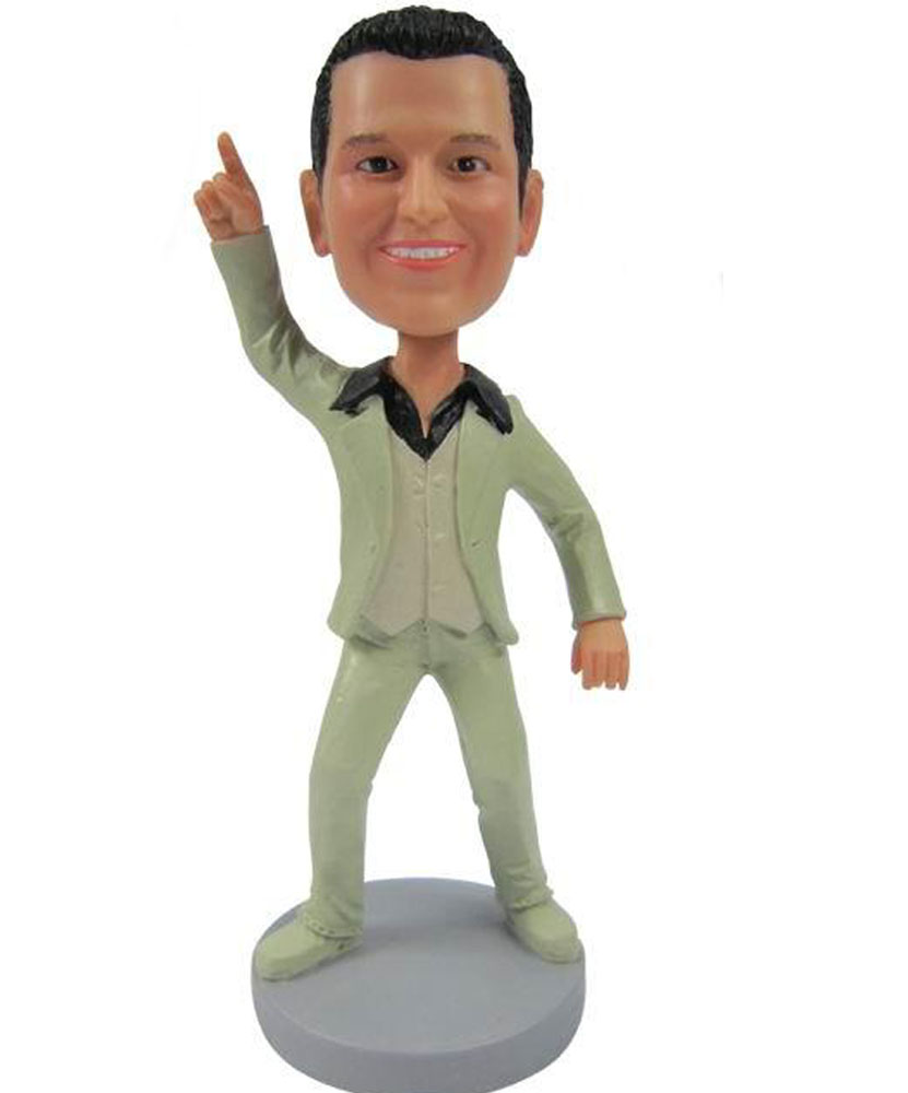 Make Custom Bobbleheads Man Rising Right Hand B260