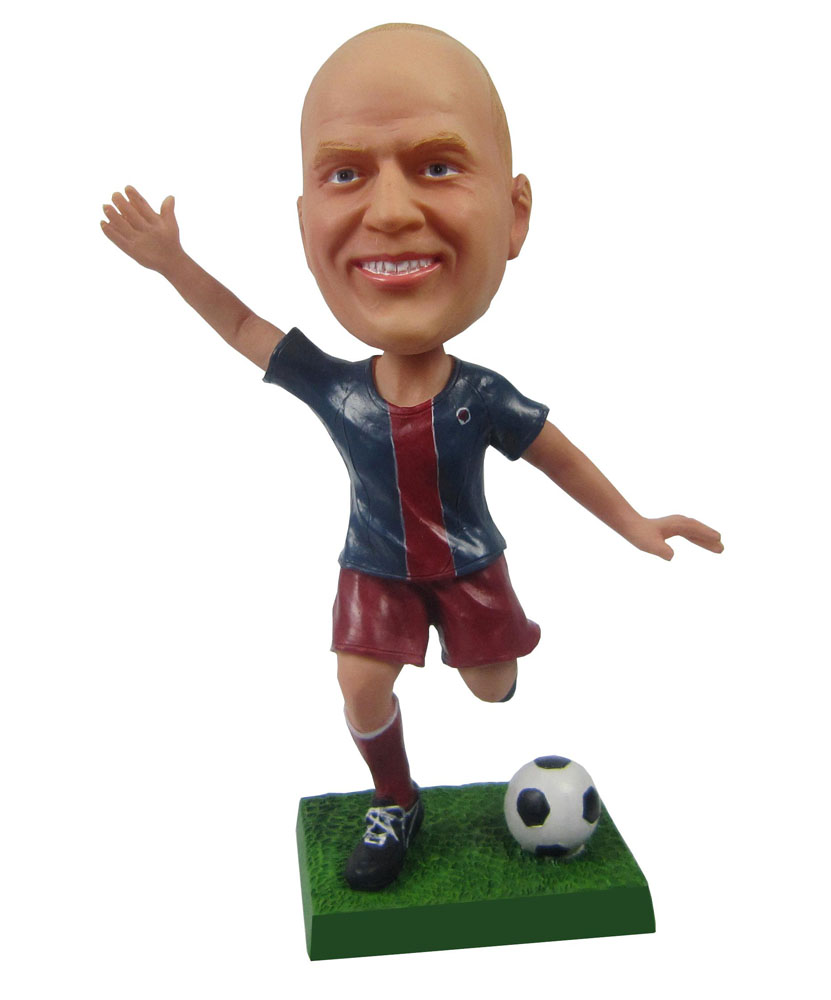 Kicking Soccer Player Personal Bobblehead Doll B261