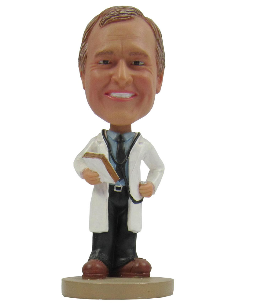 Bobbleheads Store:Doctor In Long Coat With Stethoscope