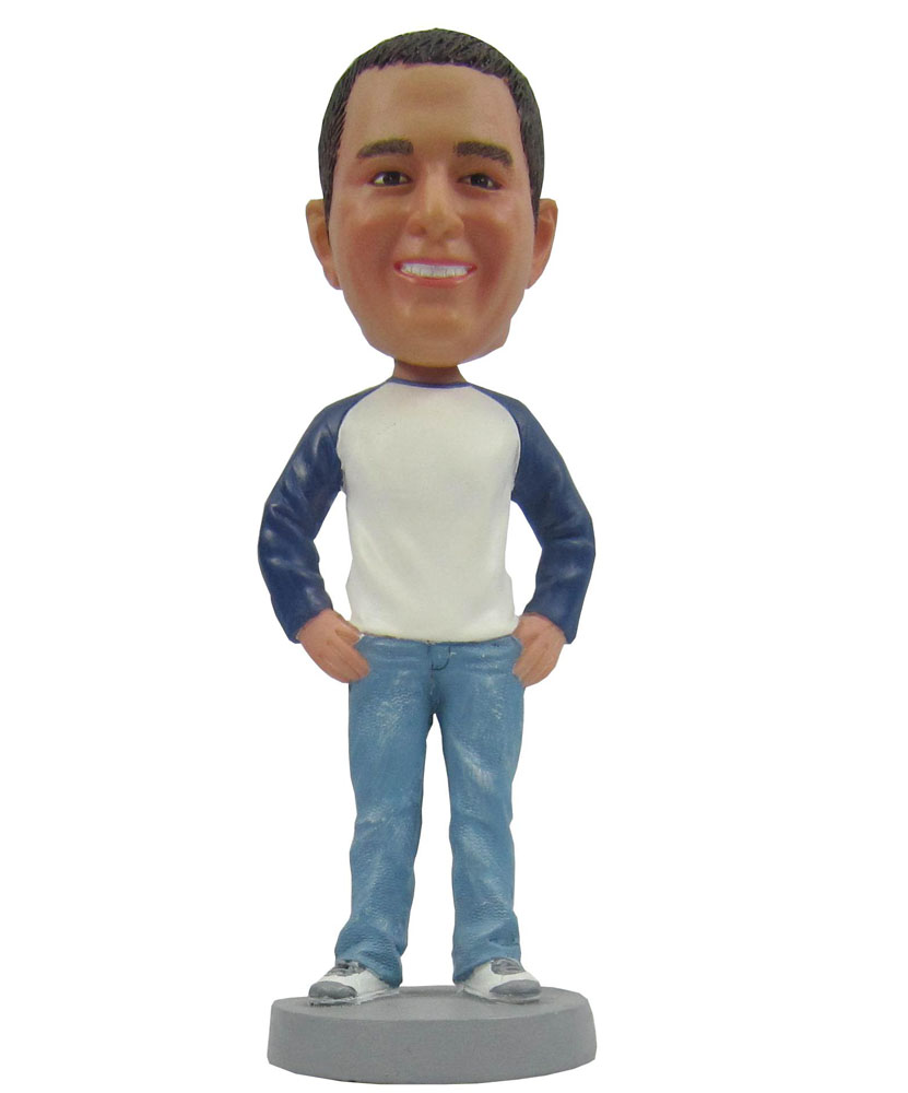 Casual Male In Light Blue Jeans Bobbleheads B263-1