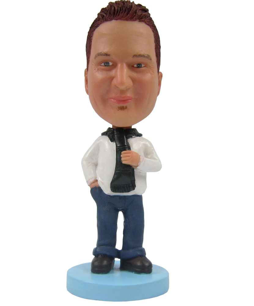 Custom Bobbleheads: Casual Man Hand in Pocket B267-1