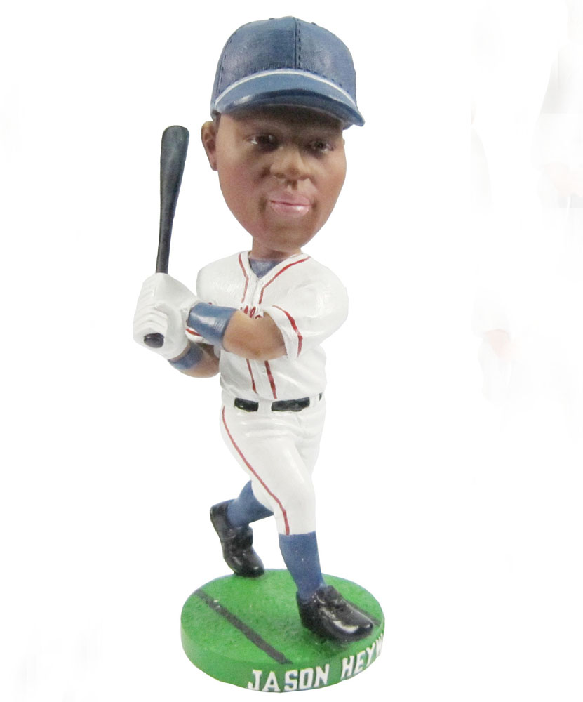 baseball bobbleheads of white dress and blue hat G015