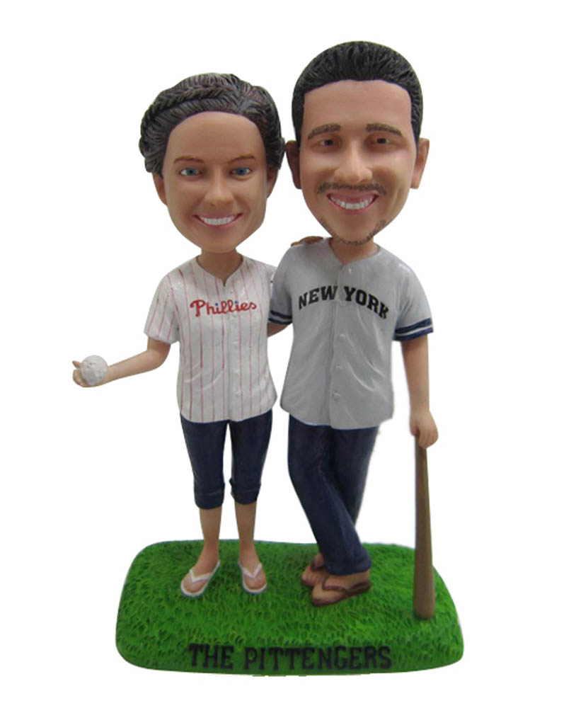 Couple Baseball Suit Bobbleheas D007