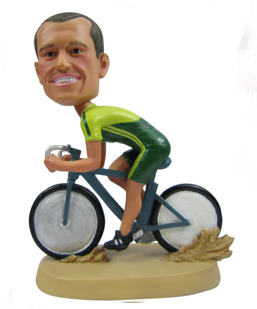 customize bobbleheads of man on bike G019