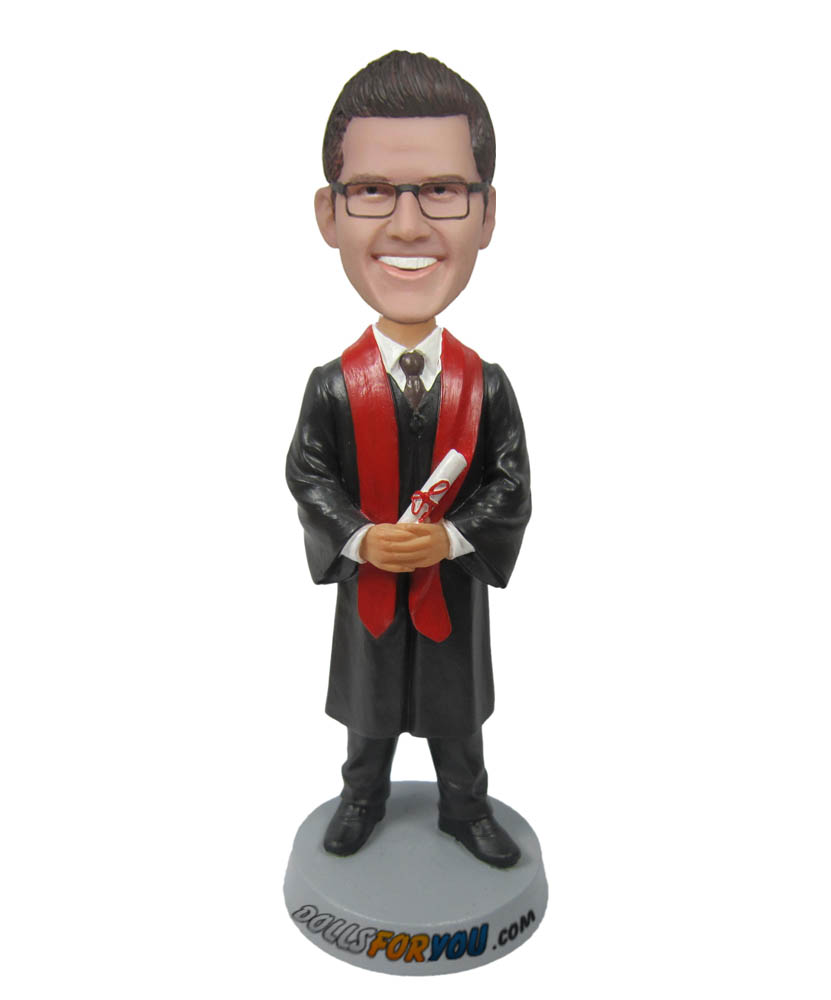 graduate with degree bobblehead doll B282