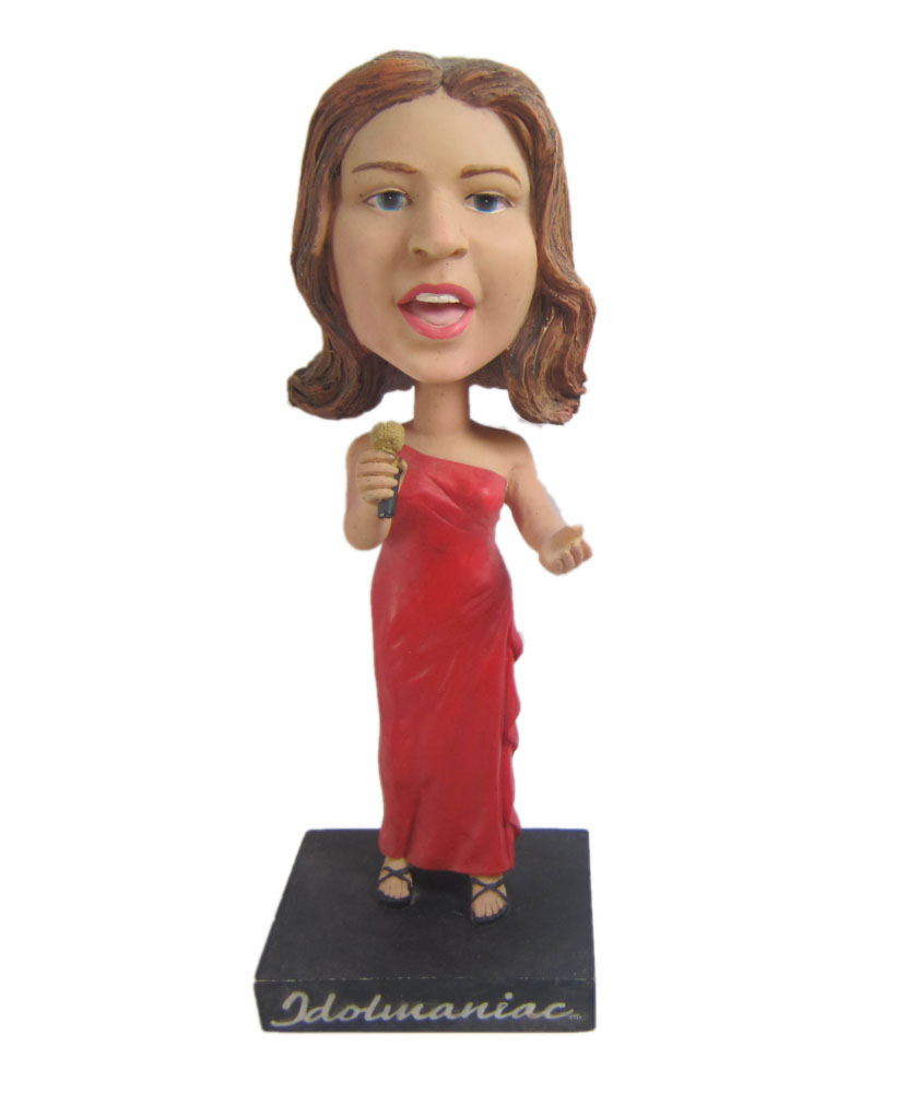 Custom bobblehead dolls Female Singer In Red Dress