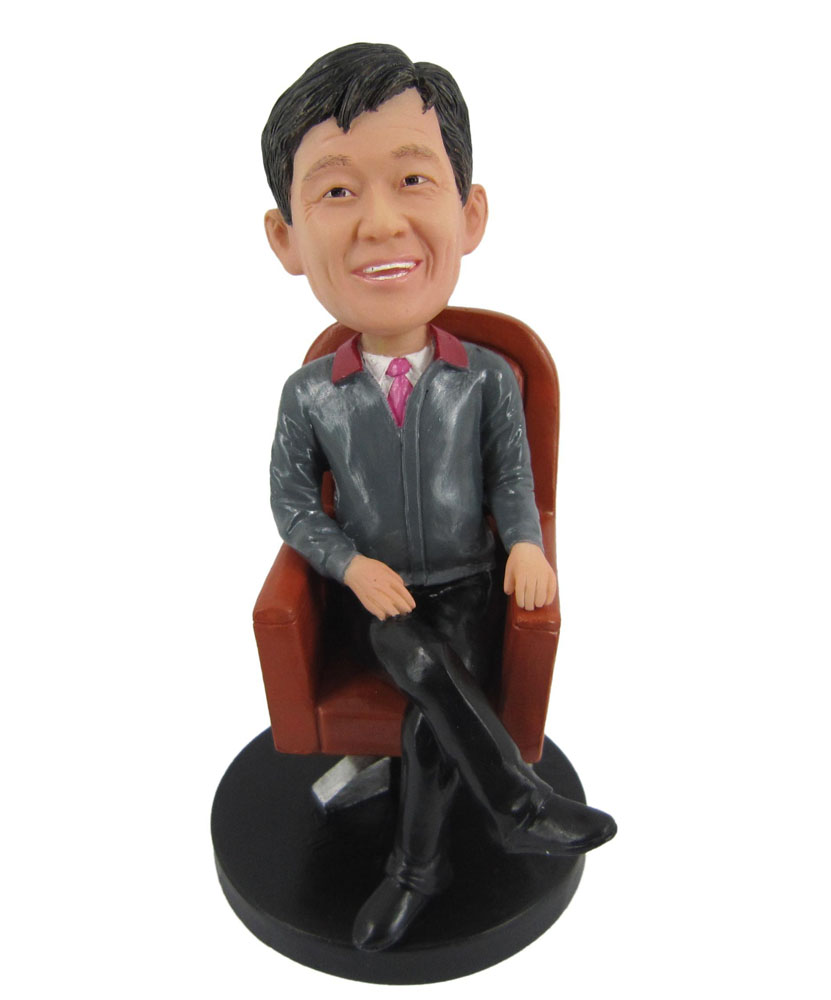 Custom Bobblehead Male Sitting on Office Chair B298-1