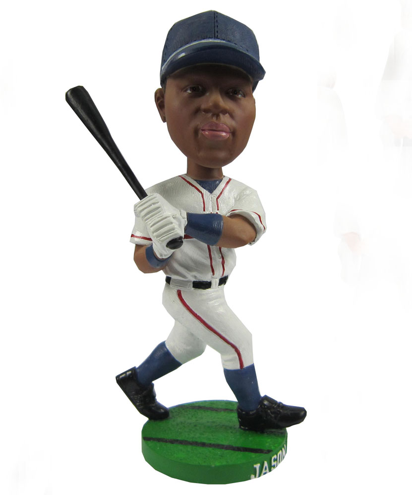 personalized bobbleheads of baseball player with white dress G030