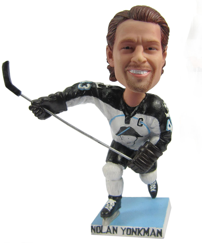 hockey bobbleheads with white and black uniform G034