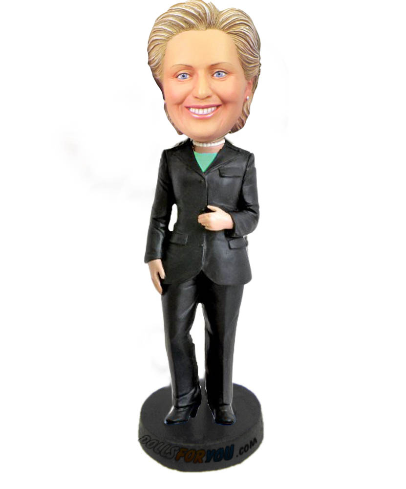 Customized figurine hillary clinton bobble head doll 2016