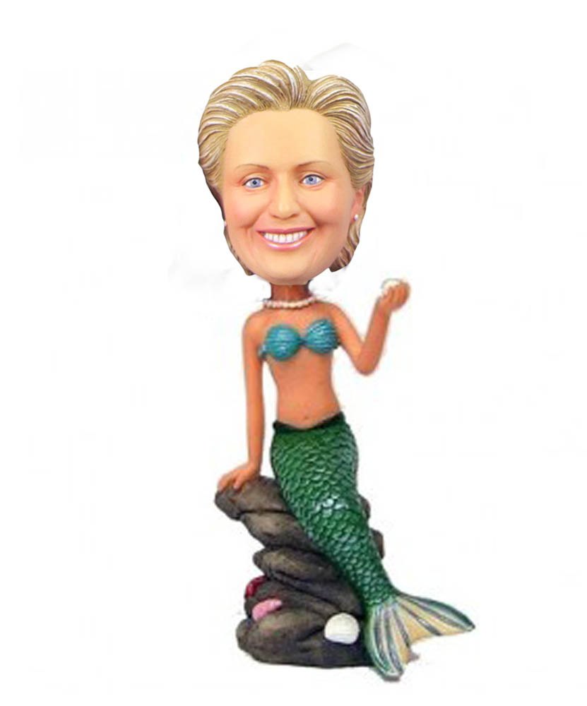 Hillary clinton bobblehead doll mermaid with pearl oyster B240