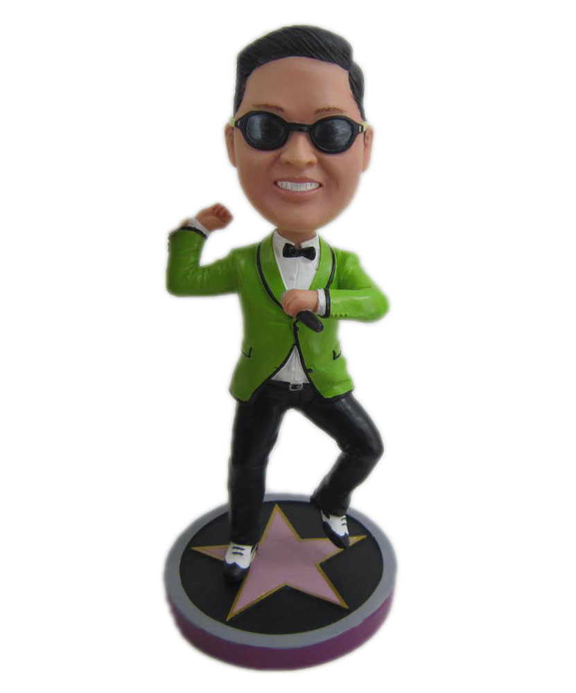 Green Suit Gangnam style dance bobbleheads B243-1