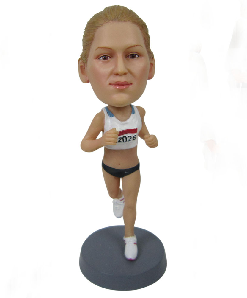 personal bobblehead of female runner G042