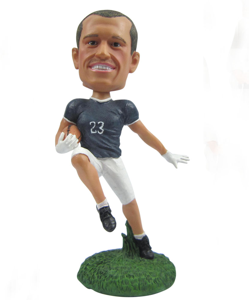 polymer clay dolls of male rubgy player G043