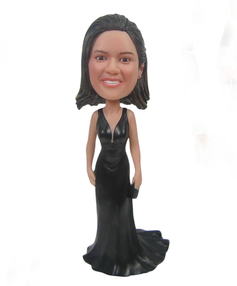 customizable dolls of black dress lady G047-1