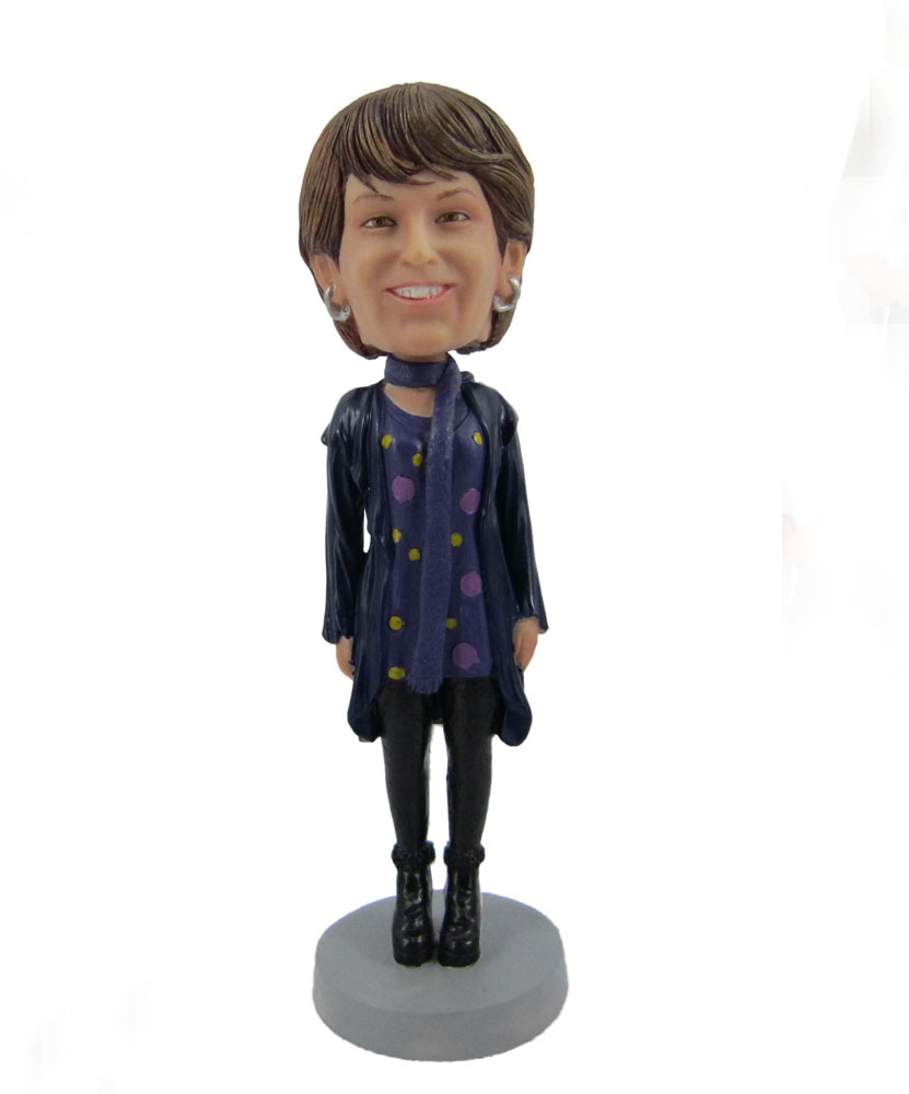 custom bobblehead of fashion dress lady G050