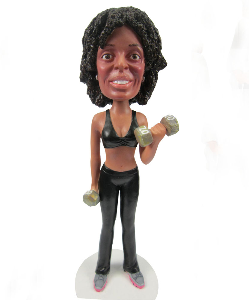 custom sports bobbleheads dressed in black clothes G059