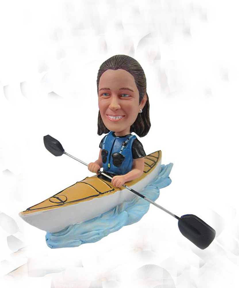 Female bobblehead of rowing woman G066-1