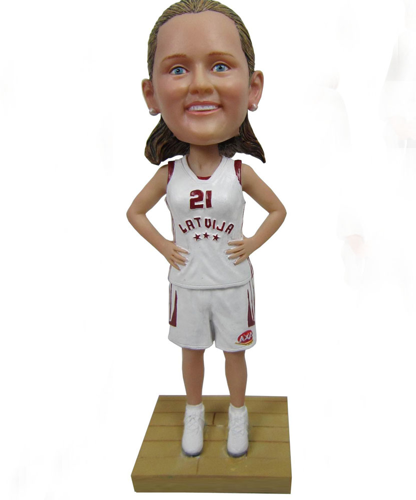 Custom bobble heads with white dress G069