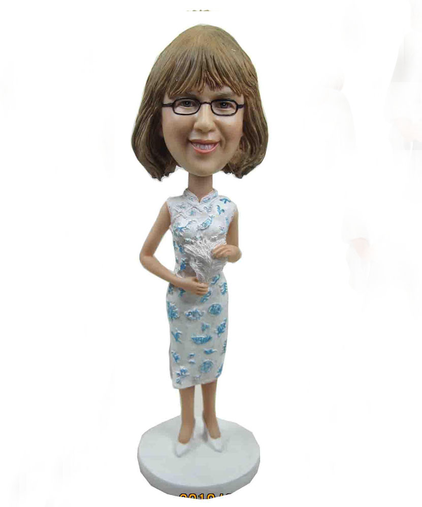 Cheap bobbleheads of beauty with cheongsam dress G073