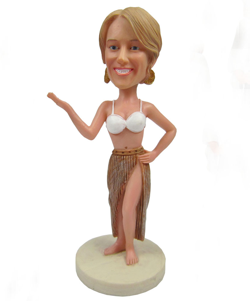 Fashion bobblehead with white underwear and split skirts G075