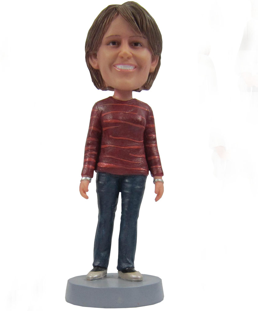 Make your own bobblehead with simple coat and jeans G081