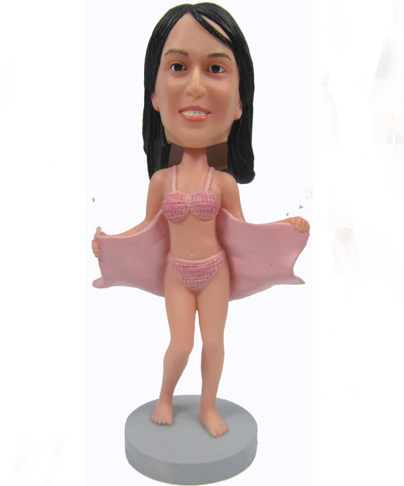 Funny bobbleheads with sexy pink bikini G100