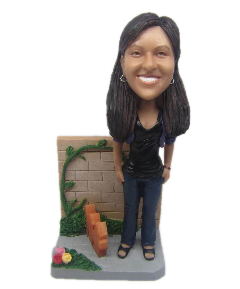 Personalized bobblehead with black dress G111