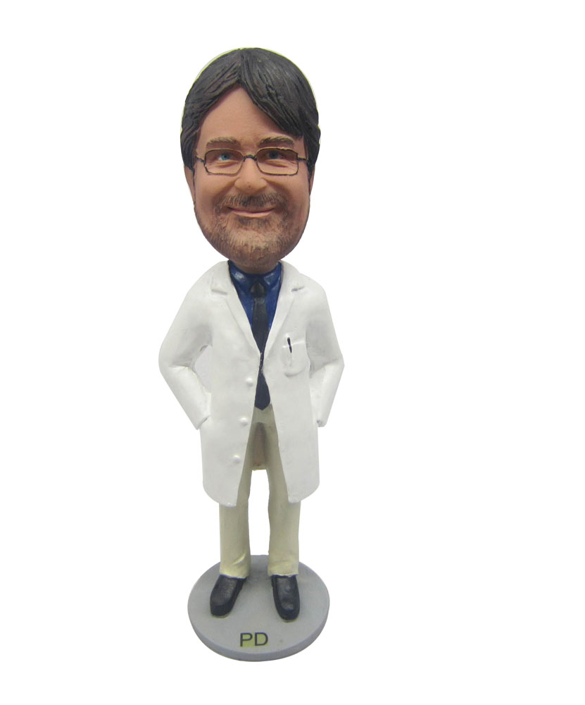 Doctor bobblehead custom dressed in white coat