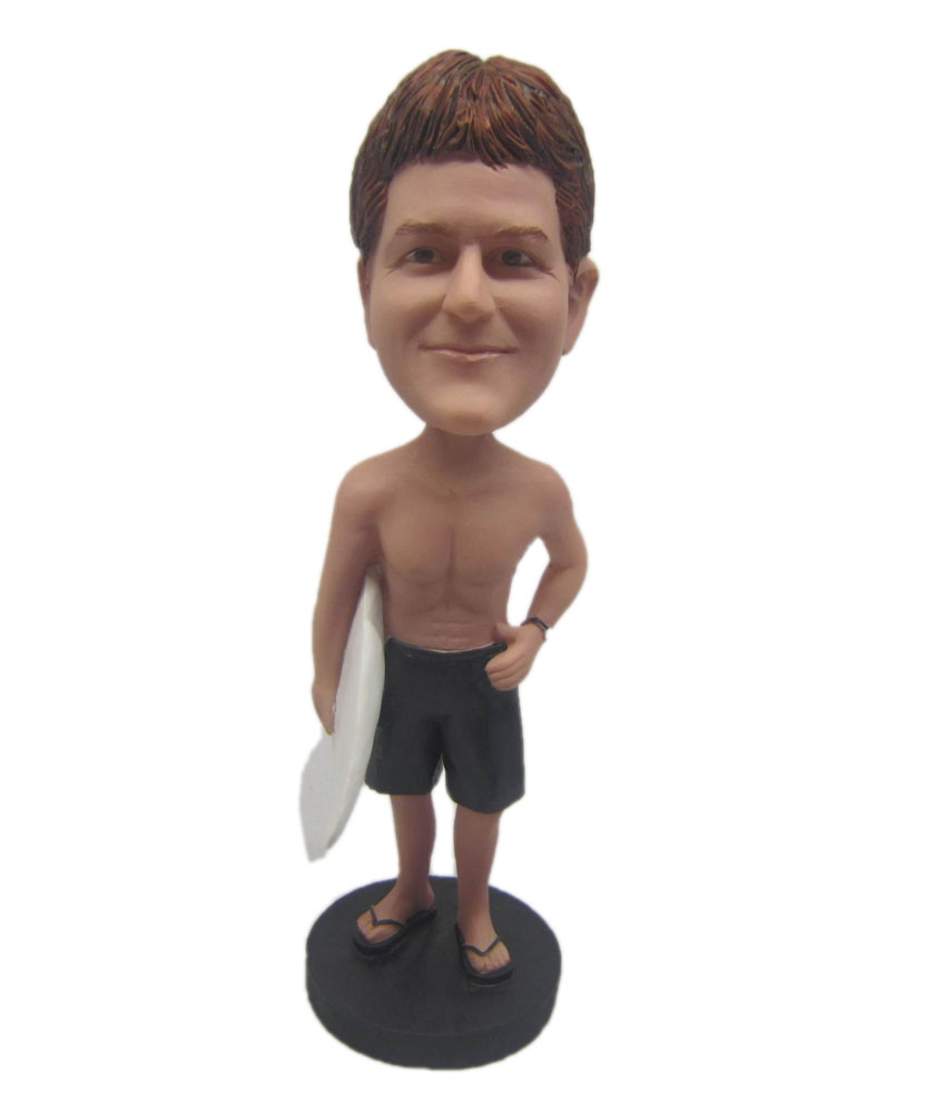 Dashboard bobble head of stylish men with black short