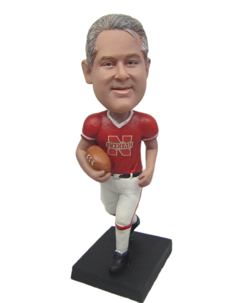 Customized bobble head of rugby player