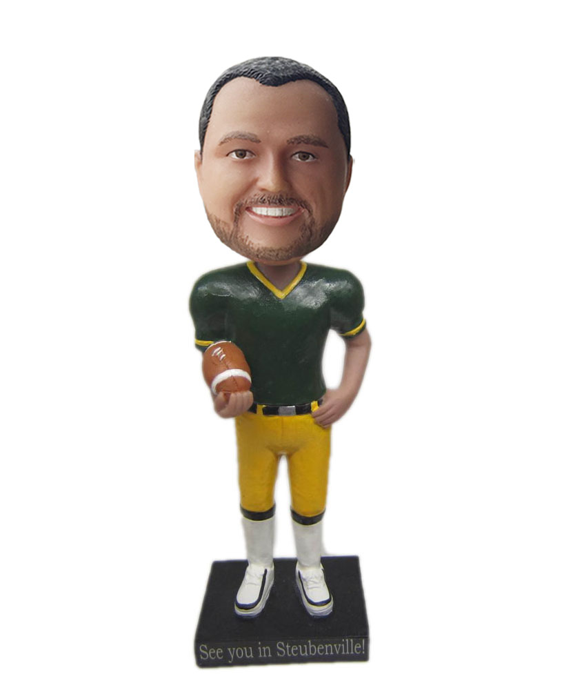 Sports bobblehead dolls with rugby on hand
