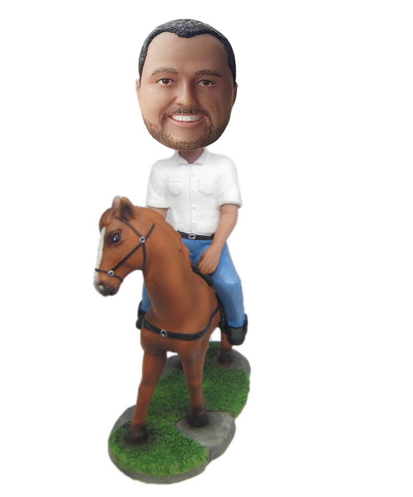 Custom made dolls riding on a horse