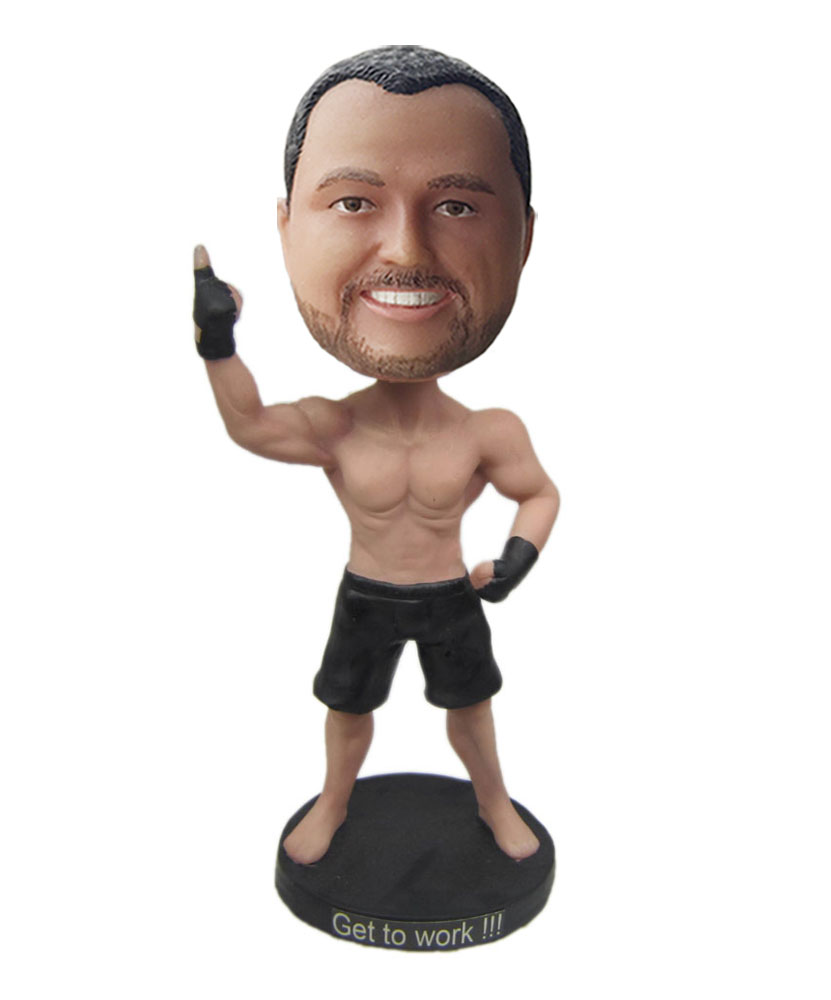 Personalised bobbleheads with black shorts