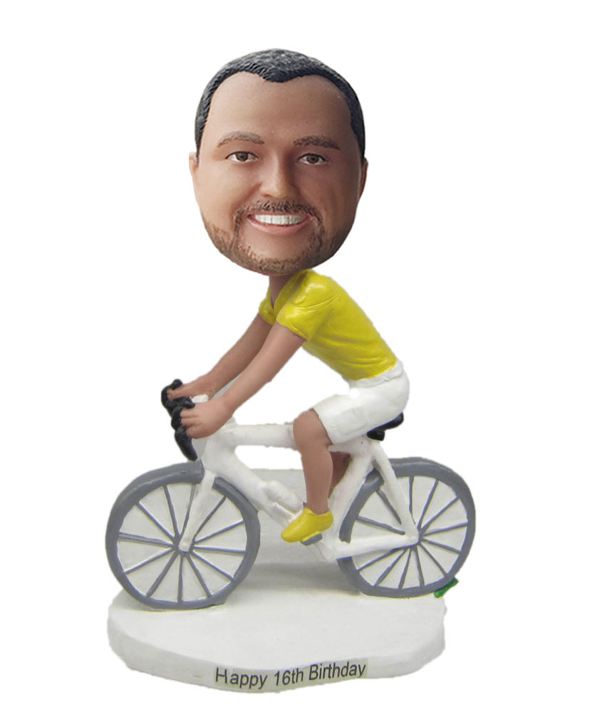 Personal bobble heads with bicycle