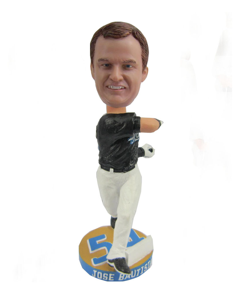 Male baseball player bobblehead in black S425