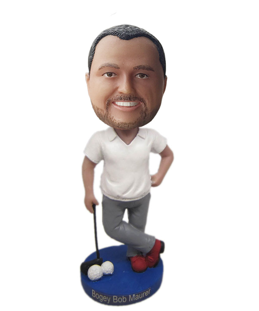 bobblehead figures of male golf player G232