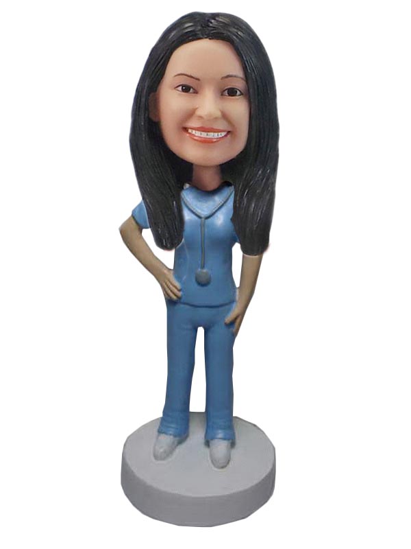 Female With Syringe bobblehead Doll G462