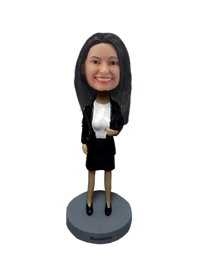 customized bobbleheads cheap skirt suit officer lady