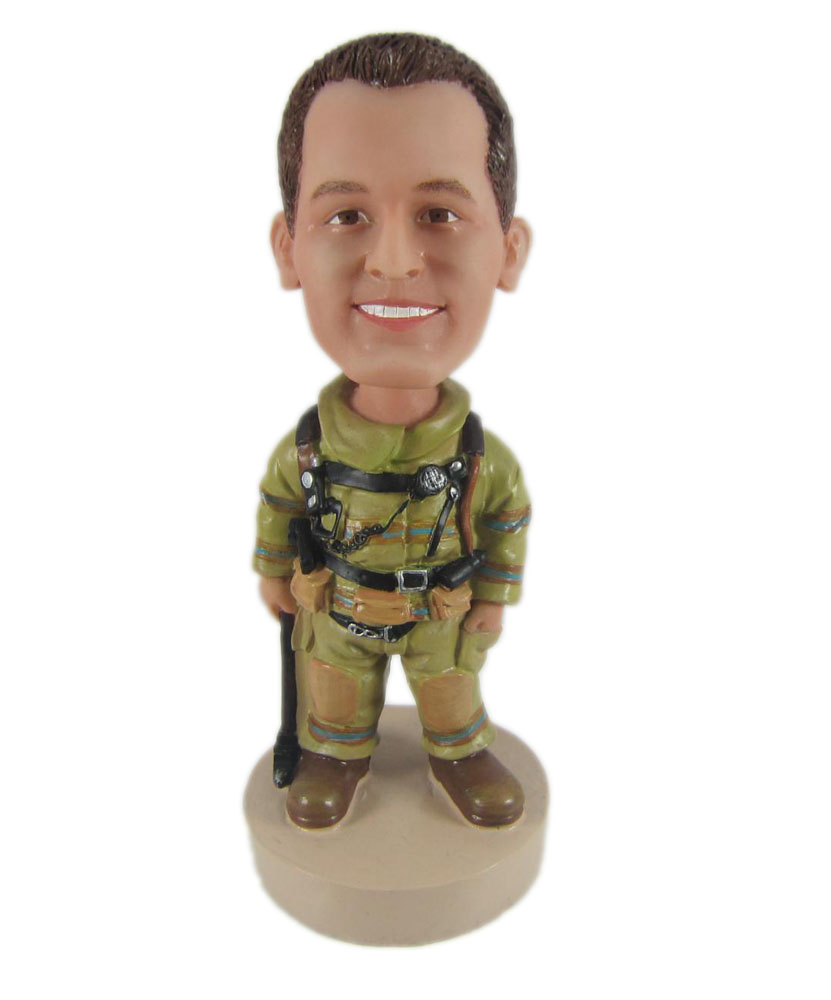 bobblehead soldier with one hand in pocket