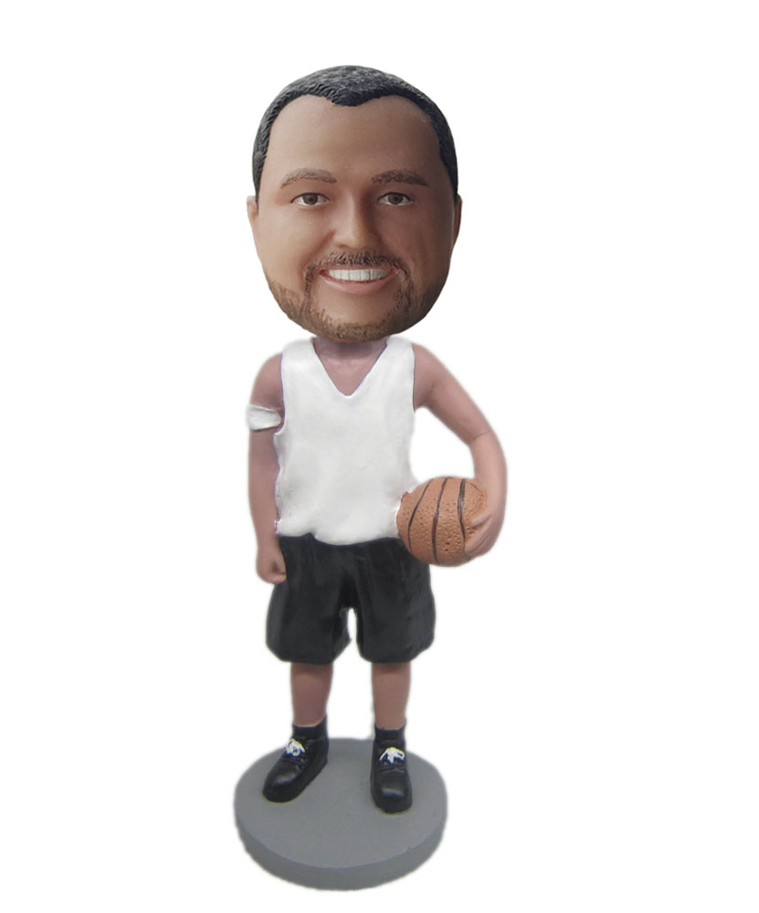 Custom sports bobblehead with basketball M044