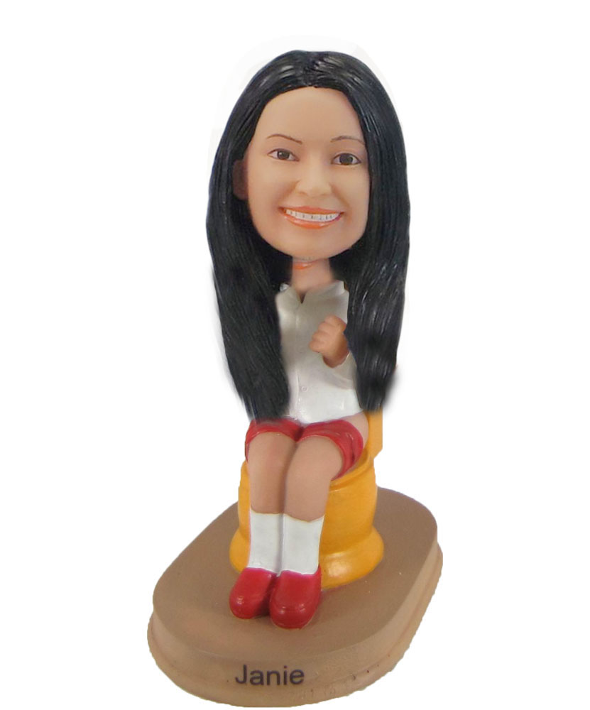 Custom toilet girl bobblehead Female toilet girl  Doll F983