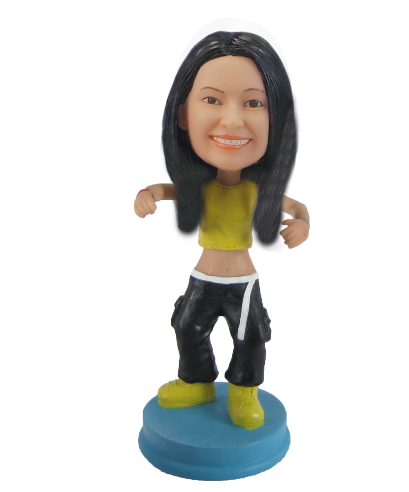 Custom Hiphop girl Bobble Head Female Hip Hop girl Doll F970